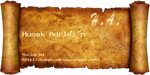 Husek Adrián névjegykártya